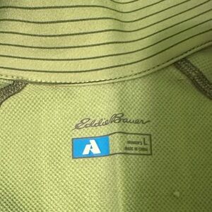 Eddie Bauer Olive Striped Polo